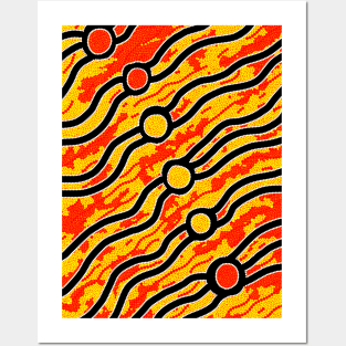 Aboriginal Art - Bush Fire Posters and Art